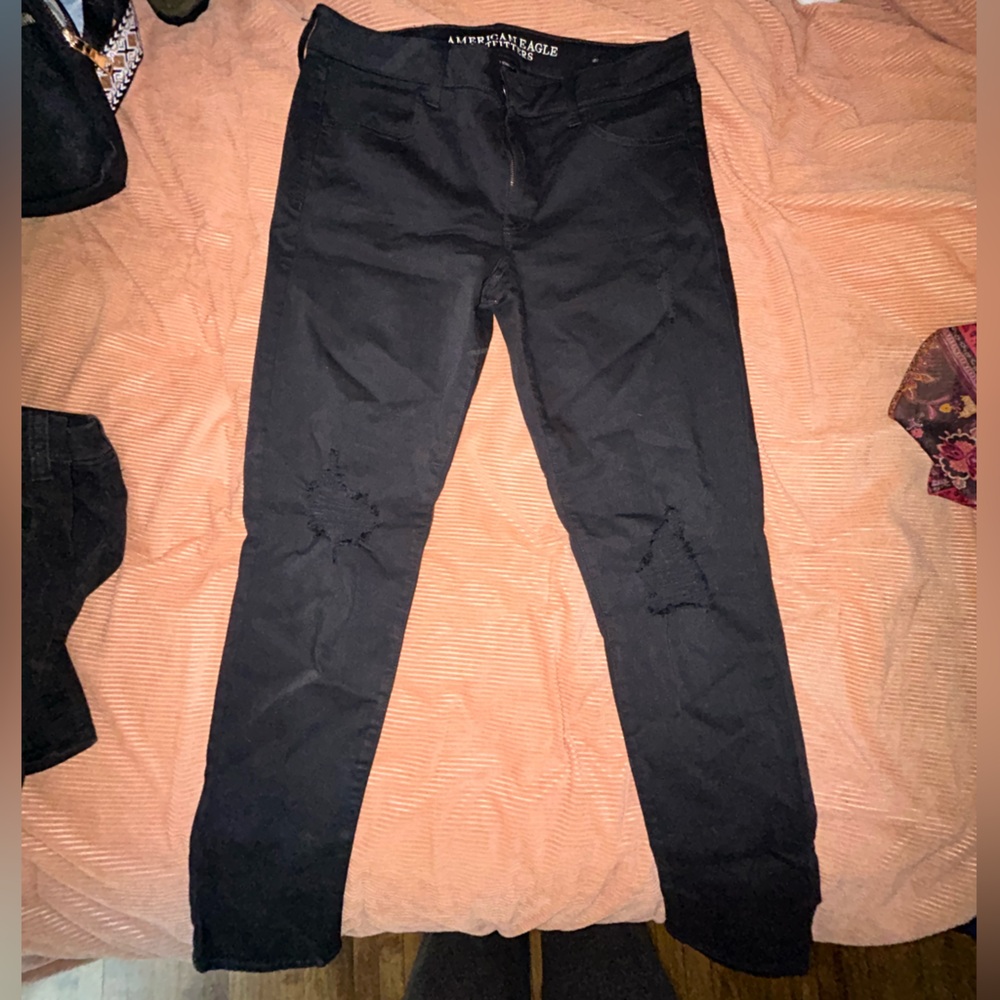 A&E Black Ripped Jeggings